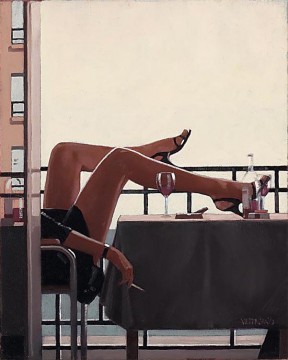 Jack Vettriano Painting - La tentadora contemporánea Jack Vettriano